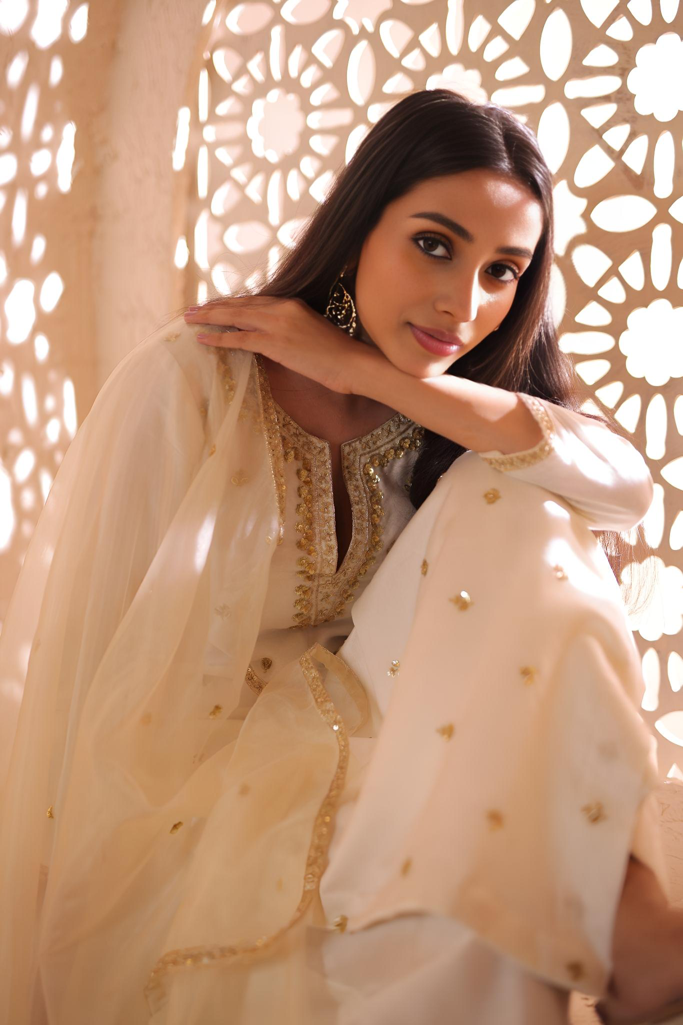 Shagna white kurta set