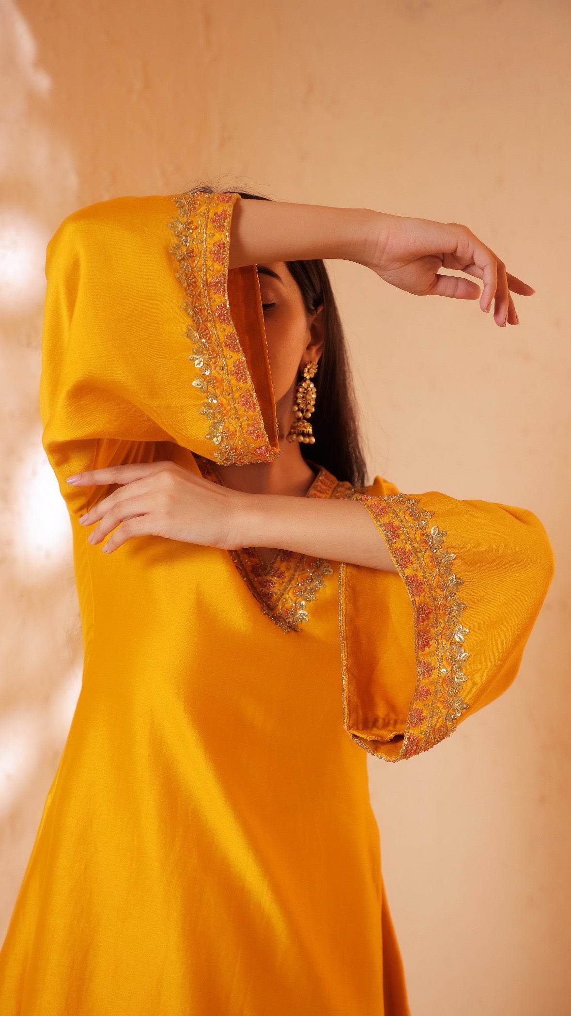 Shagna yellow choga set