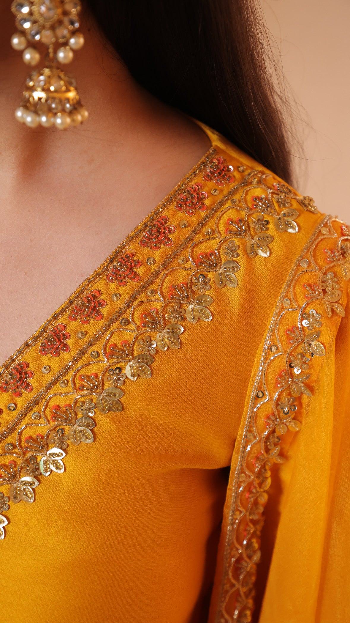 Shagna yellow choga set