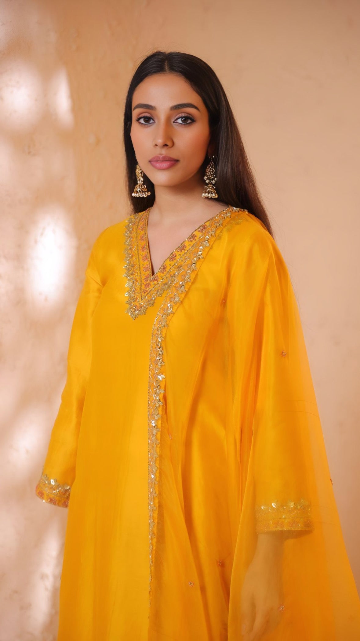 Shagna yellow choga set