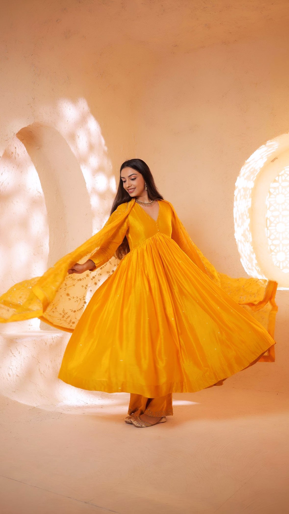 Shagna yellow anarkali