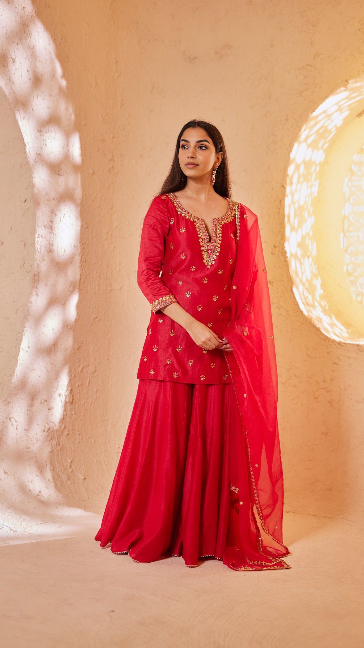 Shagna red sharara set