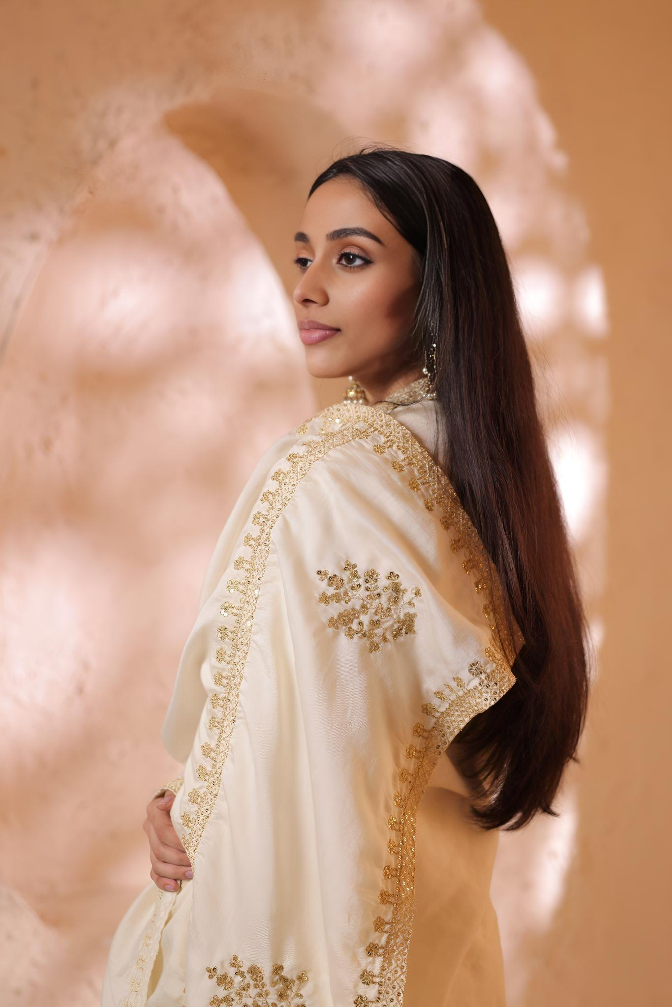 Shagna white Anarkali