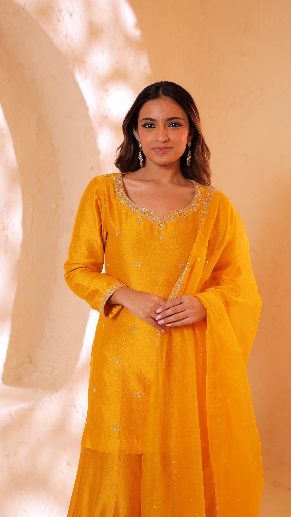 Shagna yellow sharara set