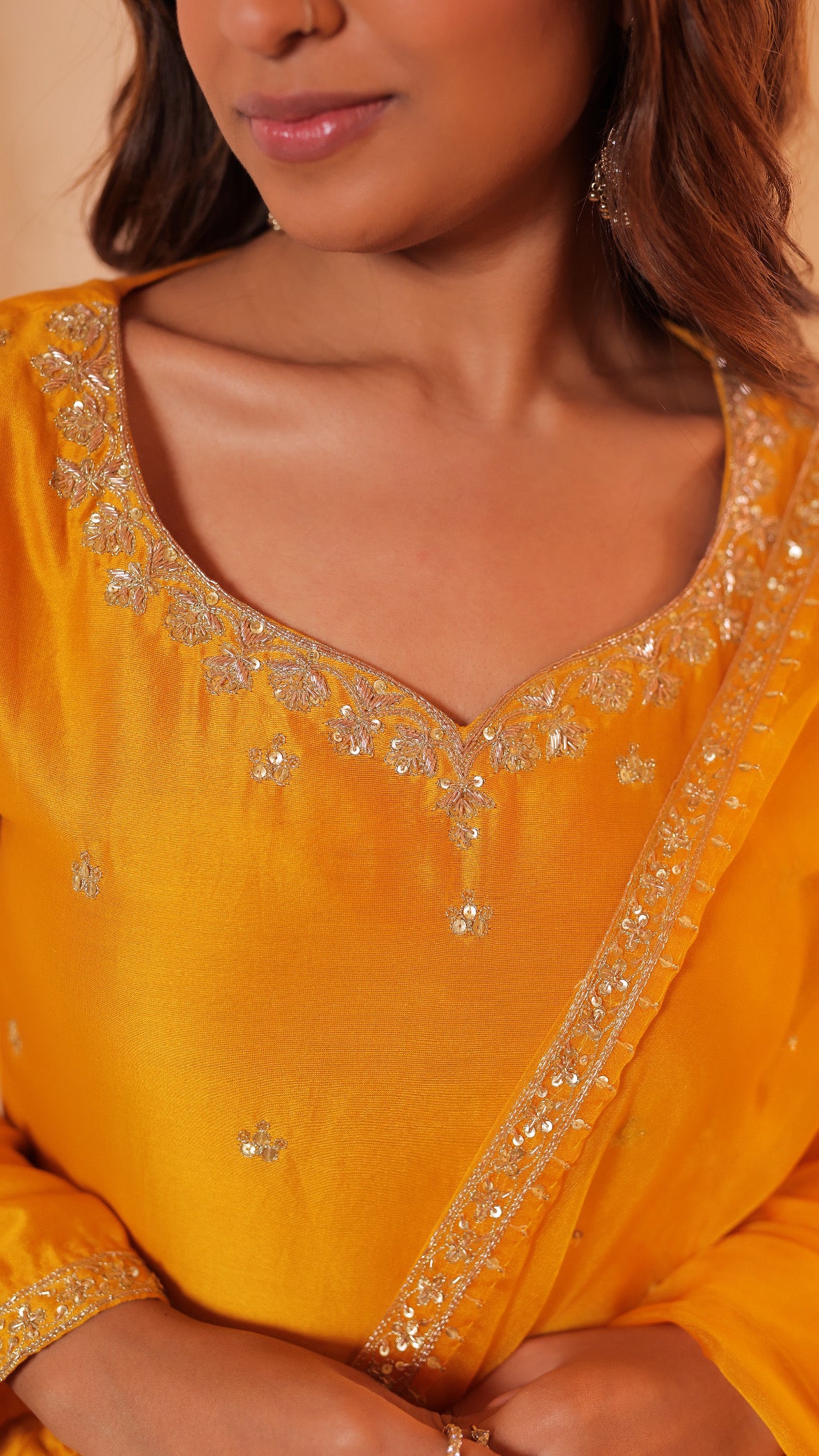 Shagna yellow sharara set