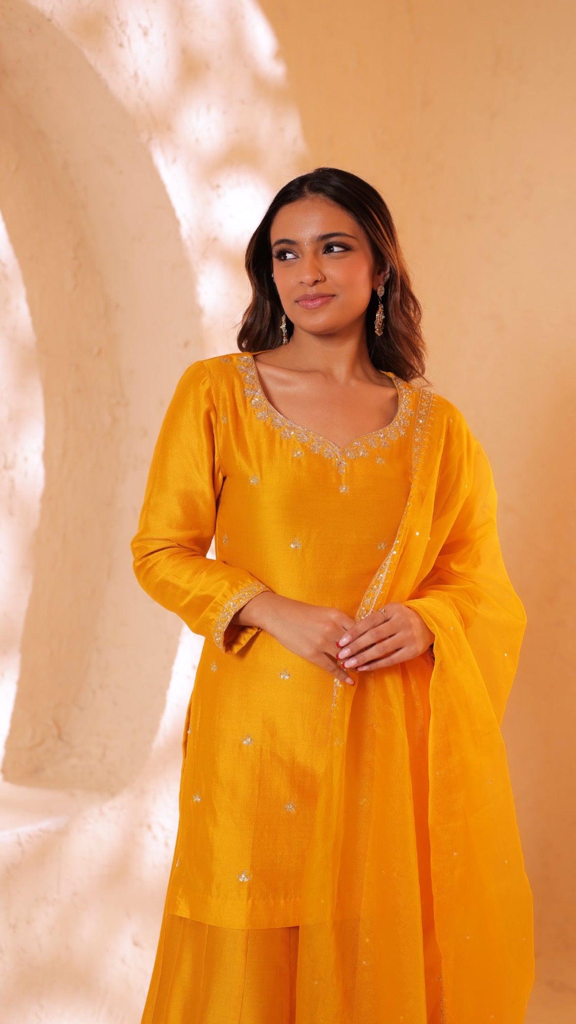 Shagna yellow sharara set