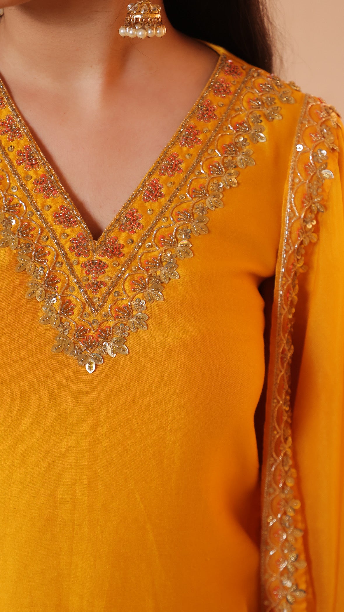 Shagna yellow choga set
