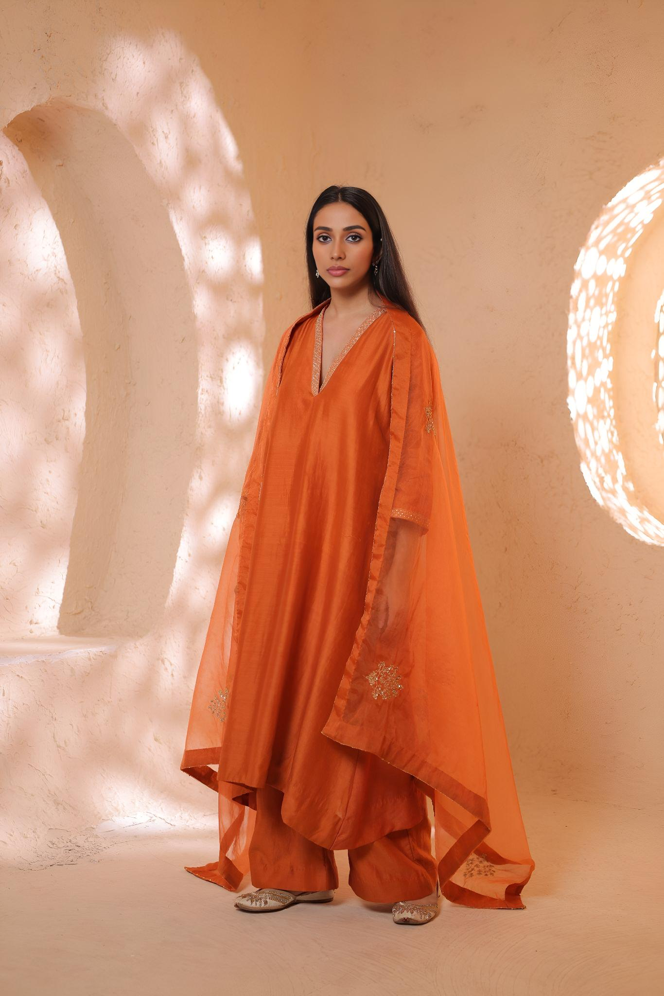 Shagna rust kurta set