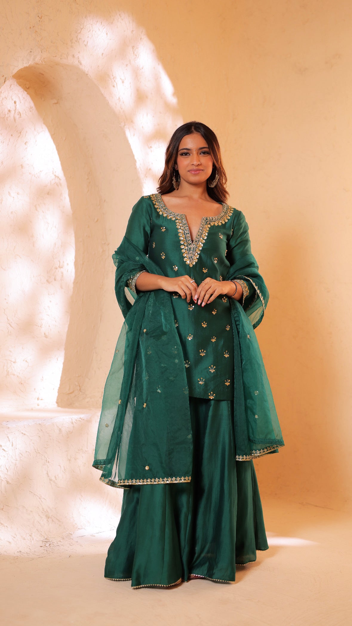 Shagna green sharara set