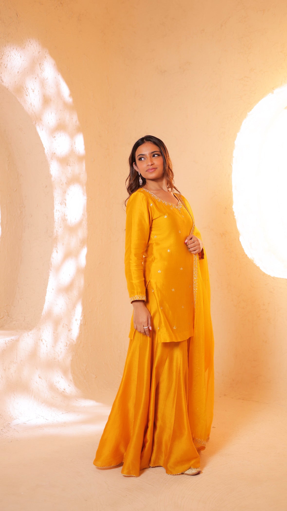 Shagna yellow sharara set