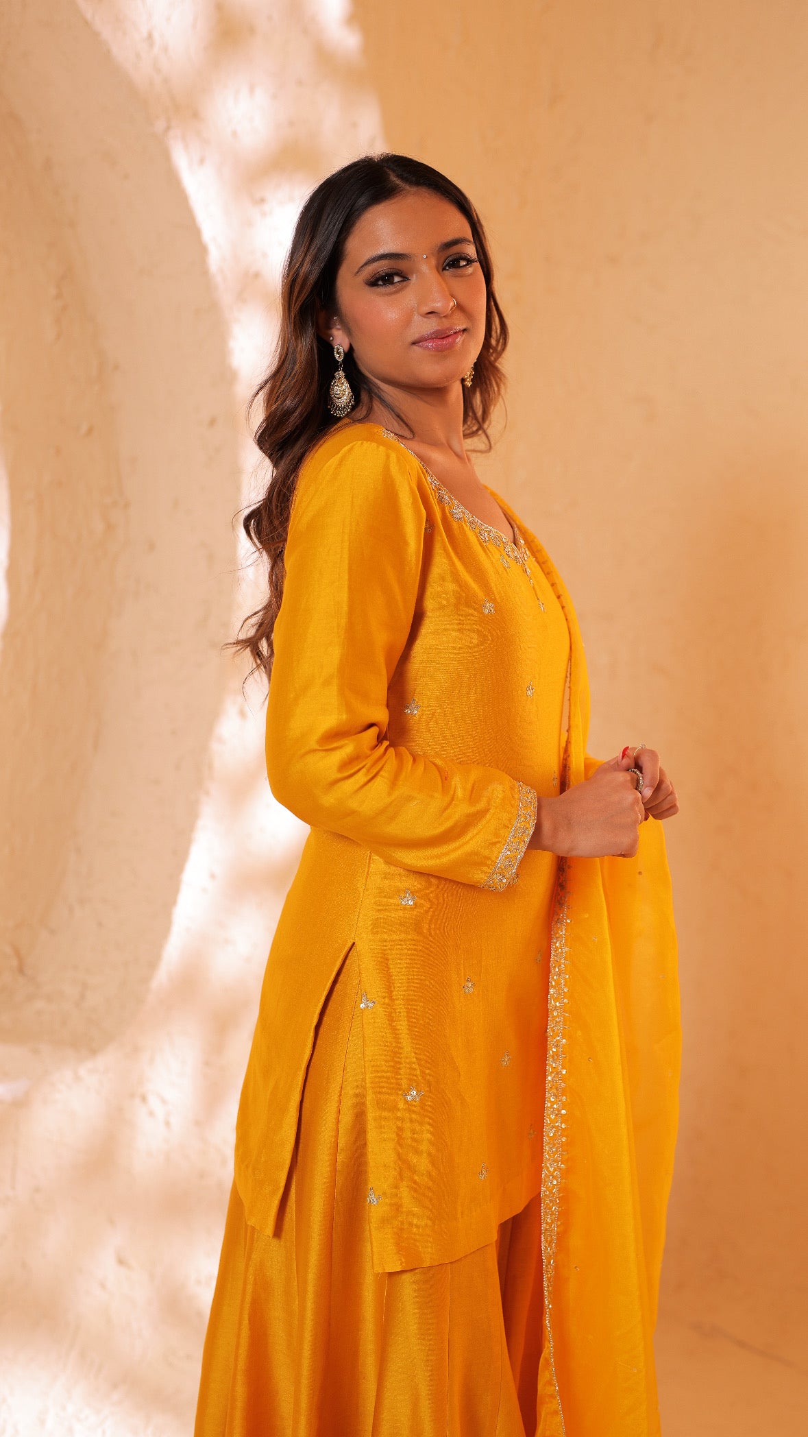Shagna yellow sharara set