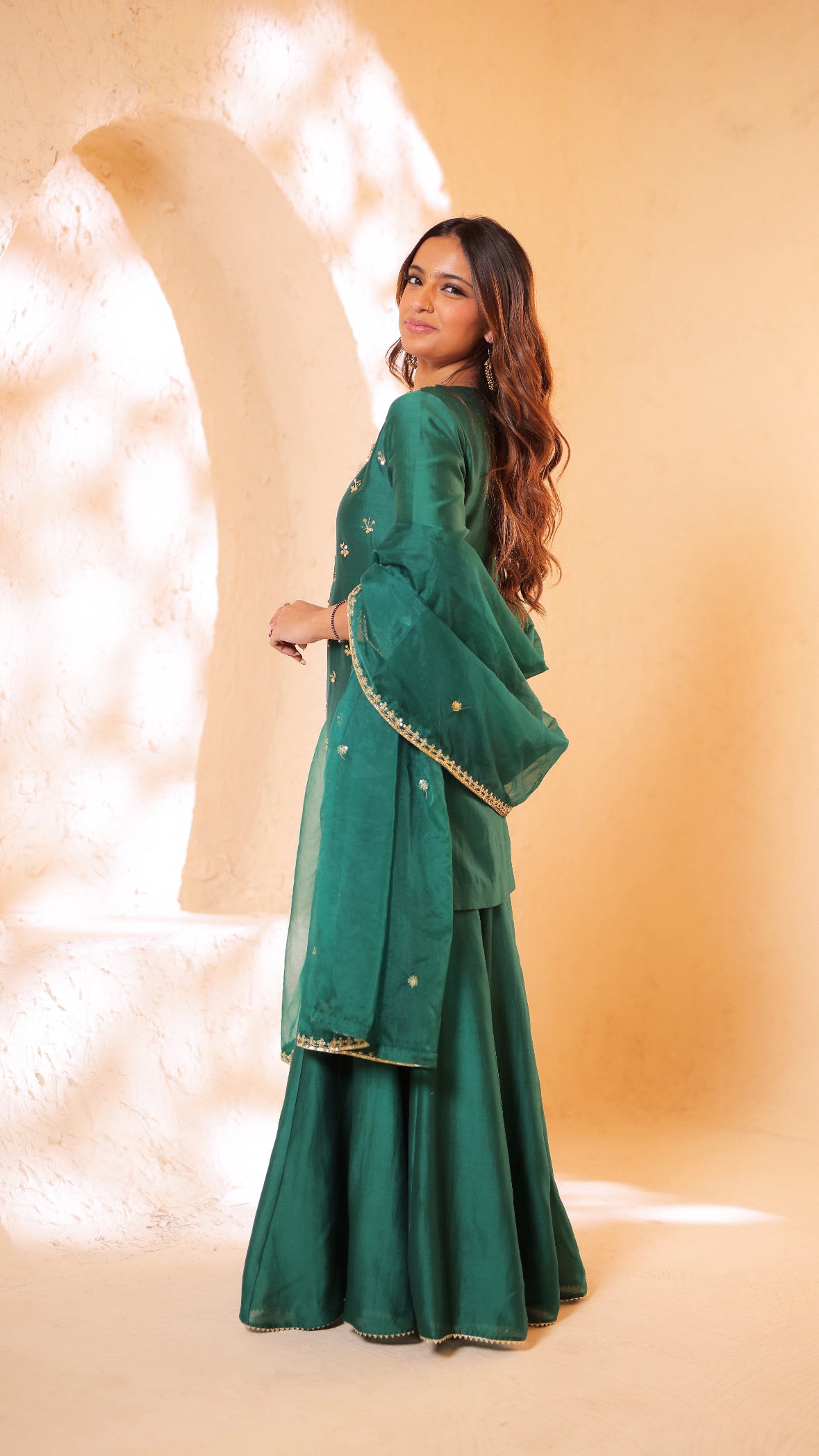 Shagna green sharara set