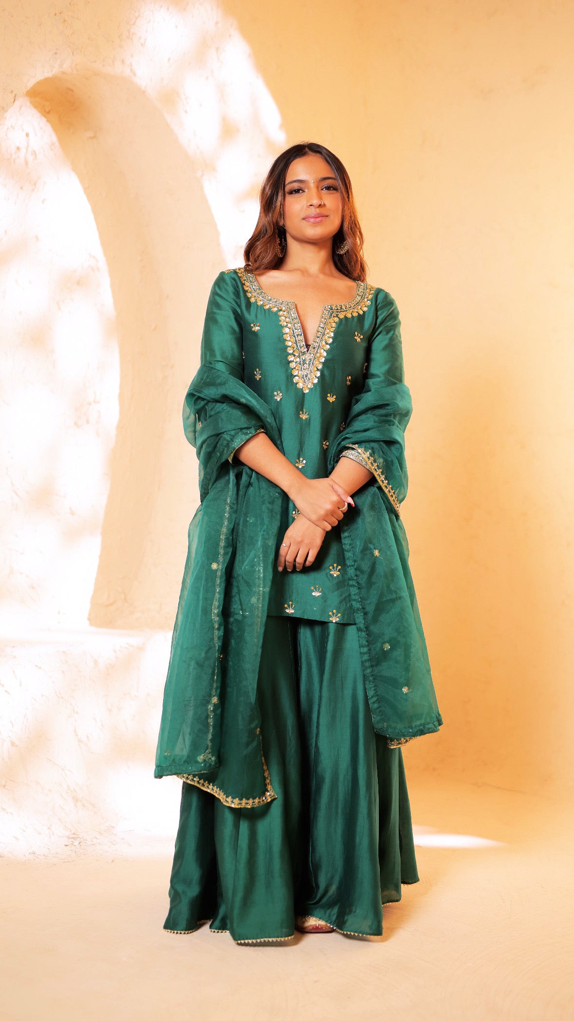 Shagna green sharara set