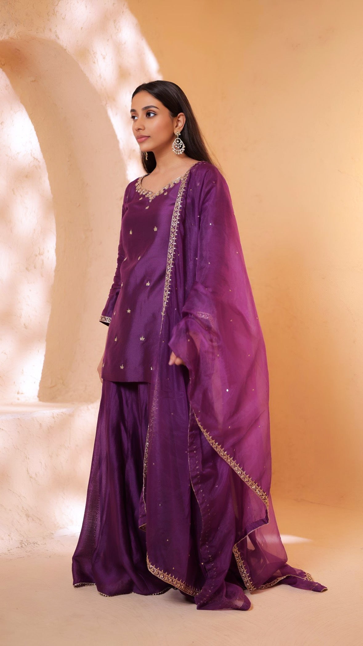 Shagna purple sharara