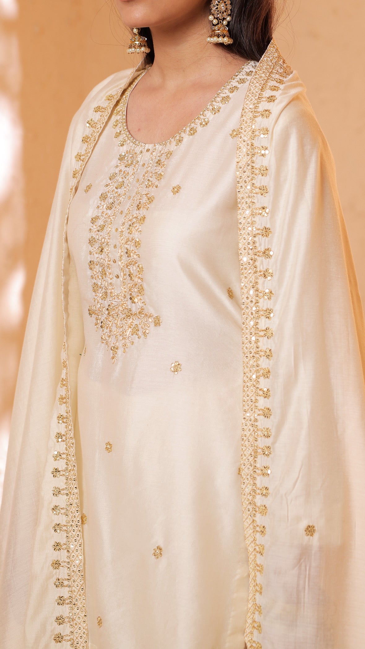 Shagna white Anarkali