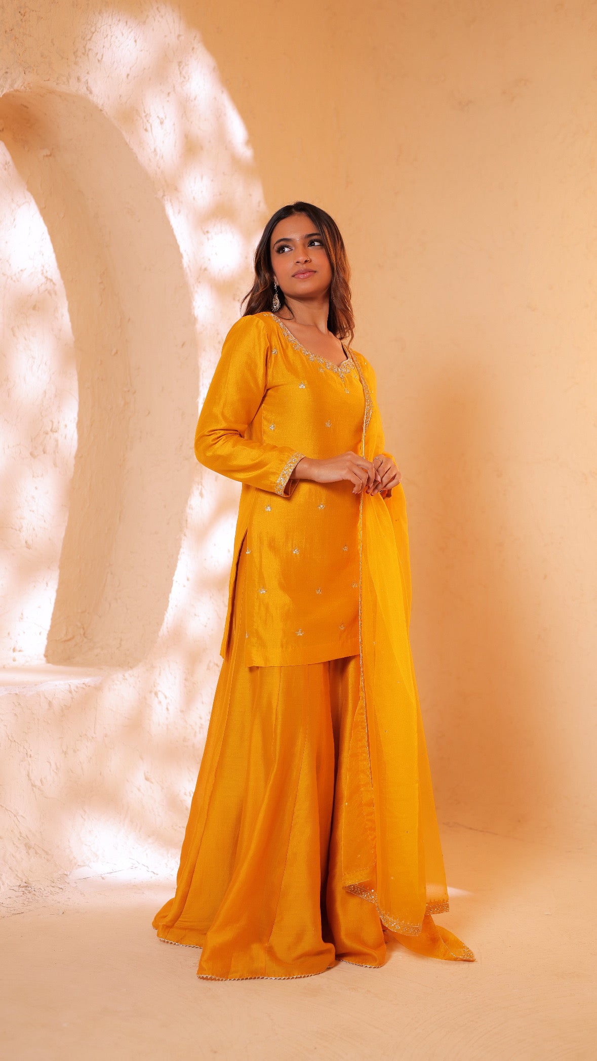 Shagna yellow sharara set