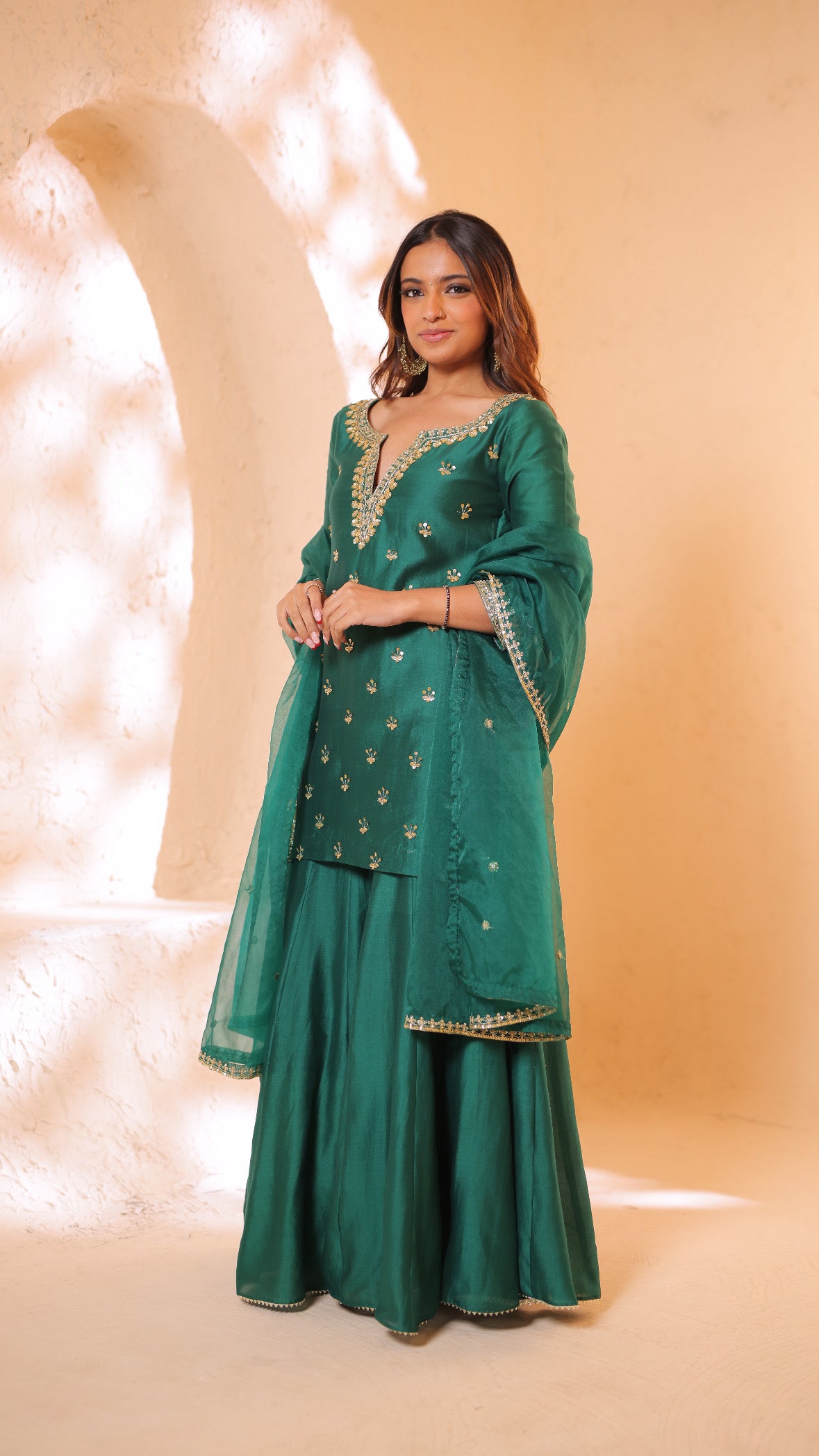 Shagna green sharara set