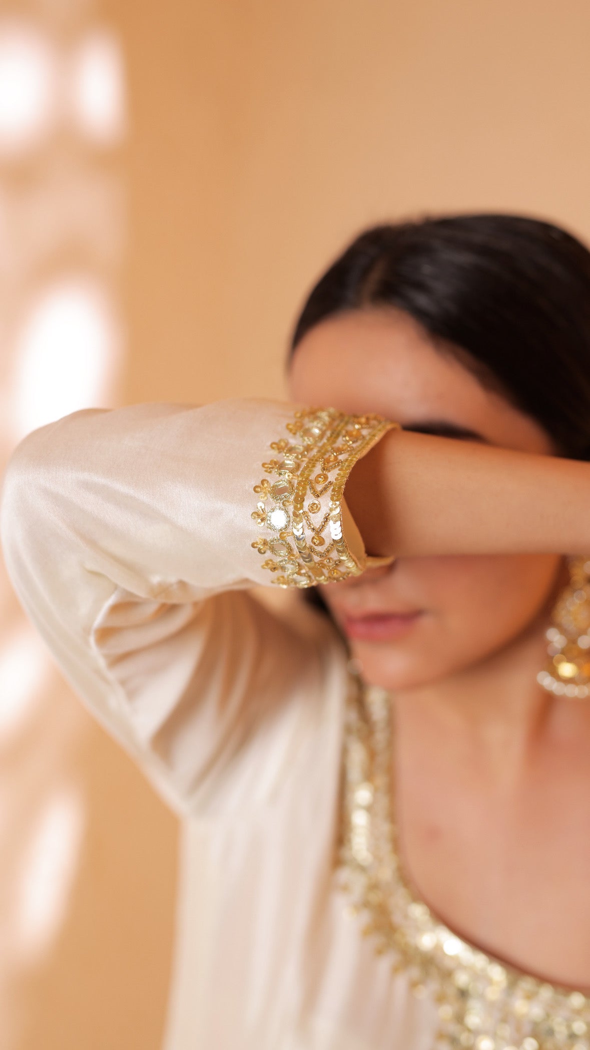Shagna white Anarkali