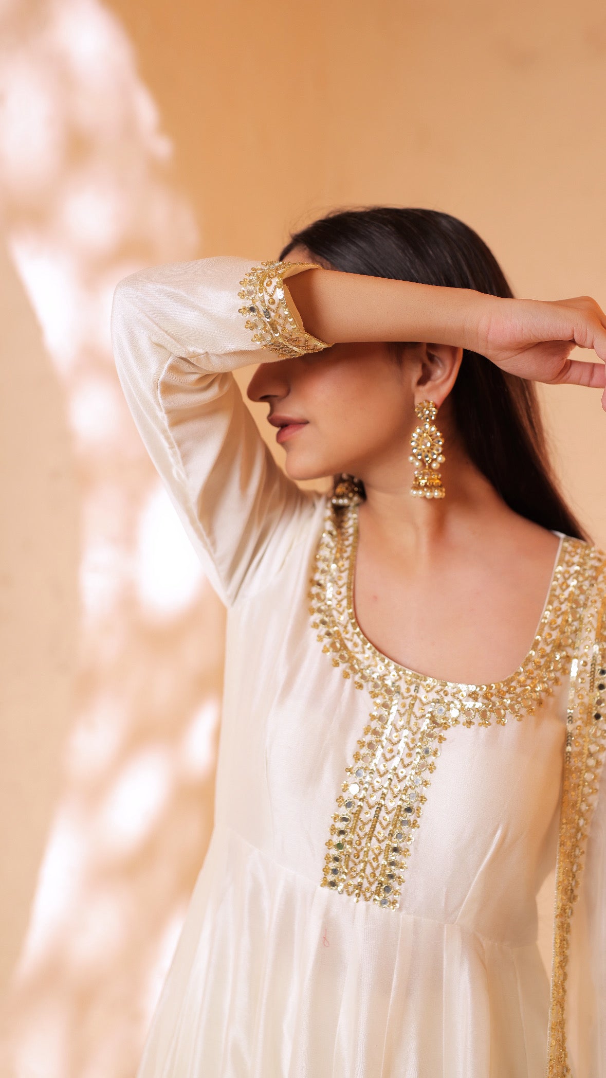 Shagna white Anarkali