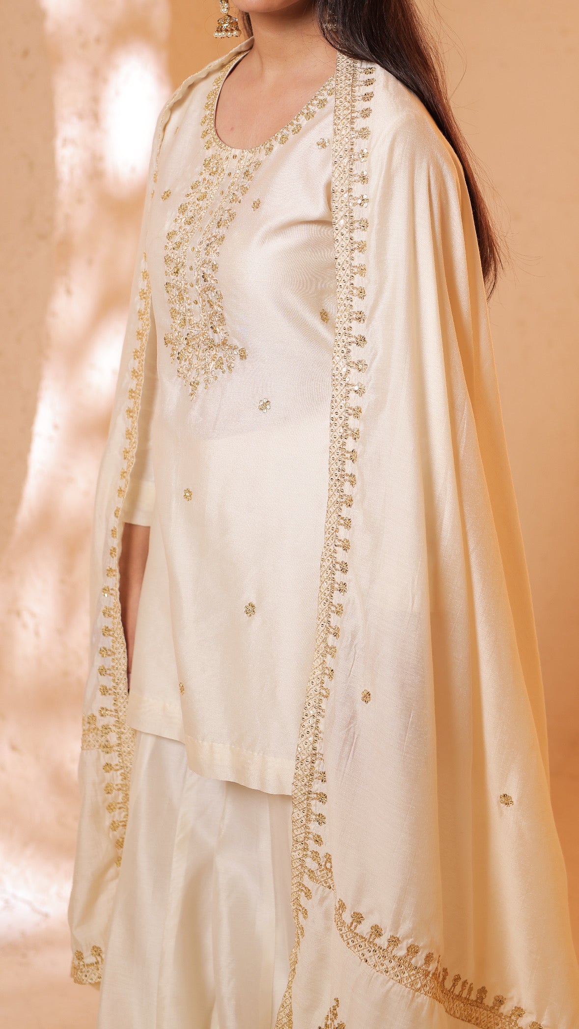Shagna white Anarkali