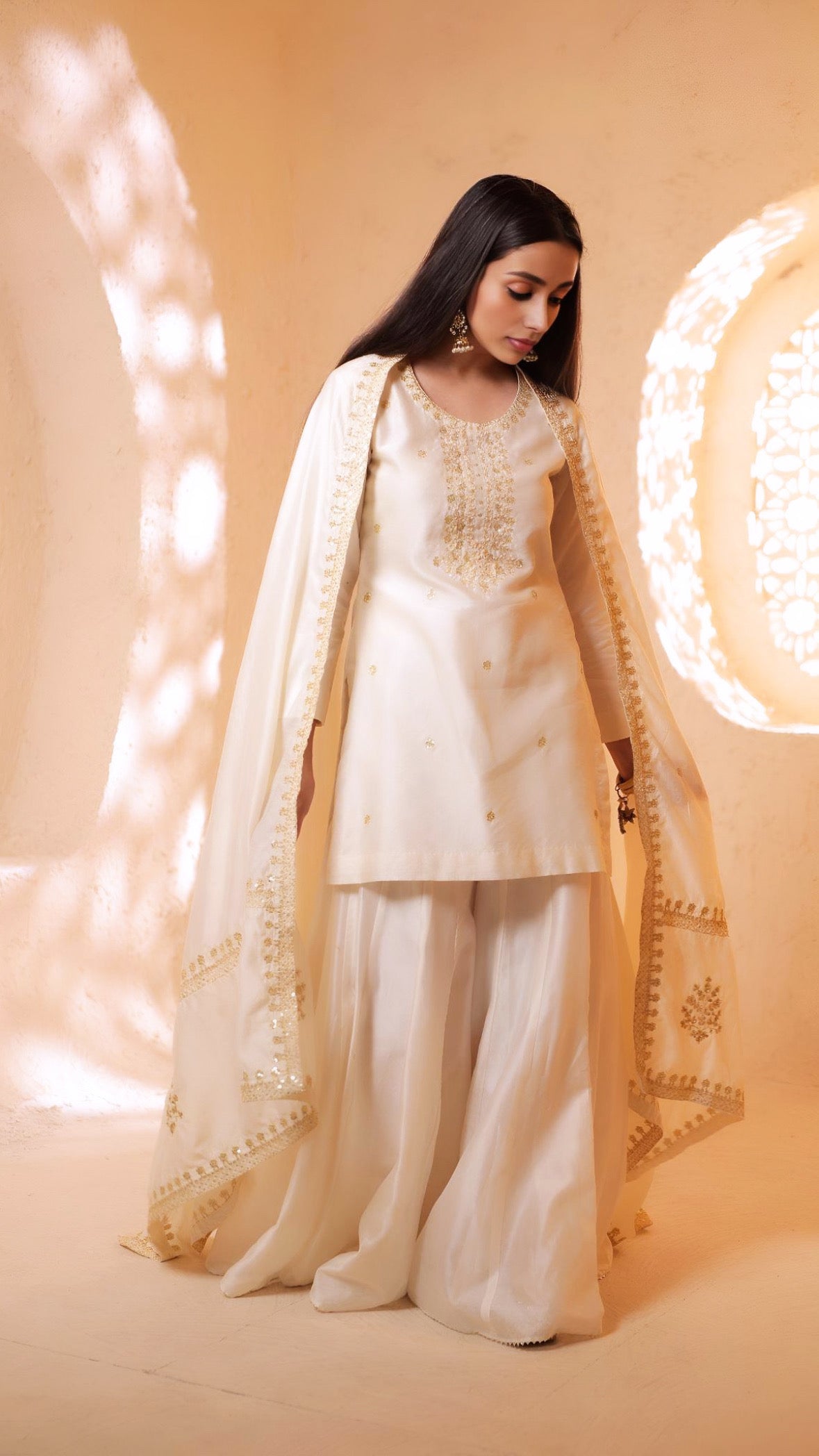 Shagna white Anarkali