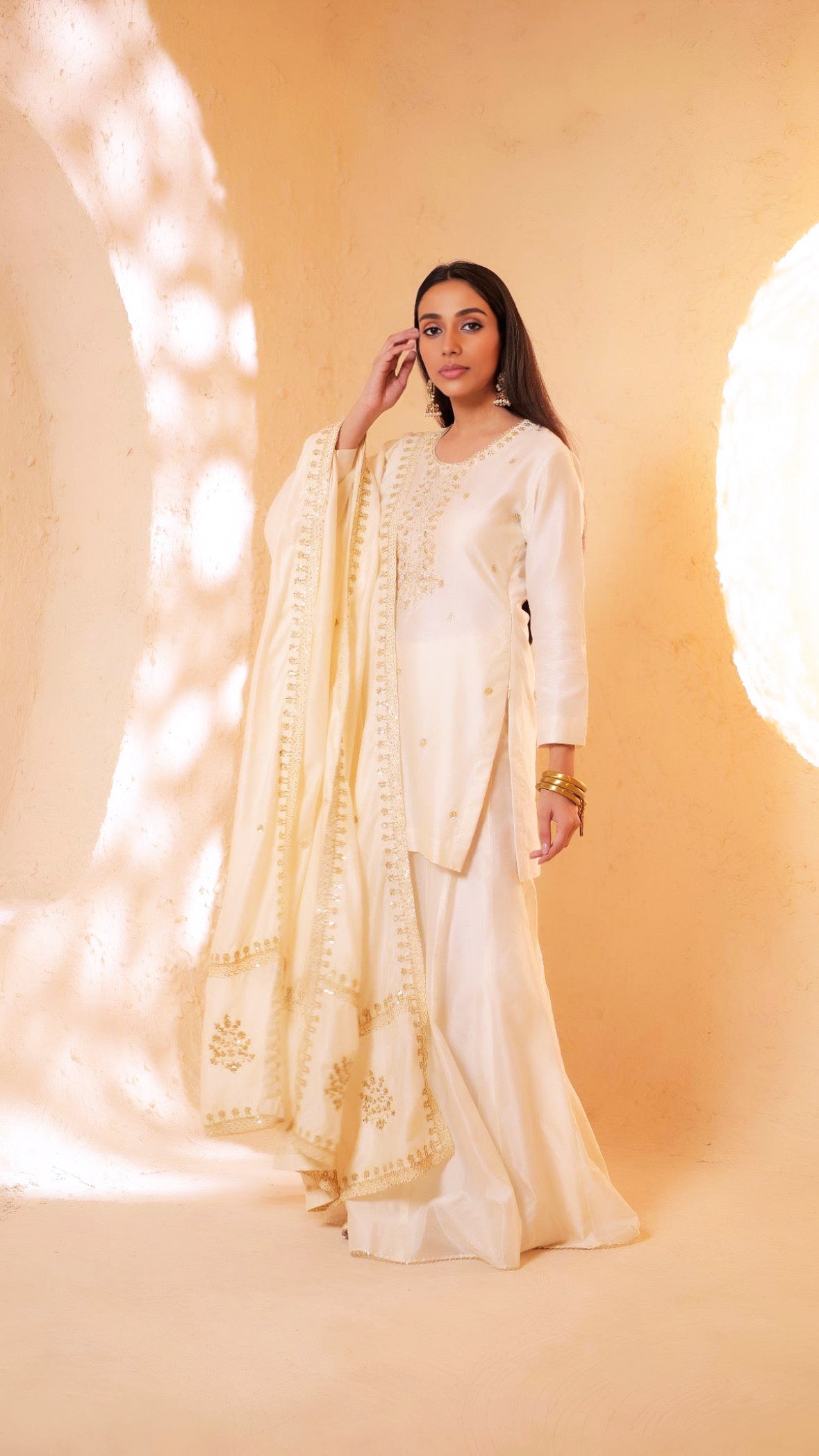 Shagna white Anarkali
