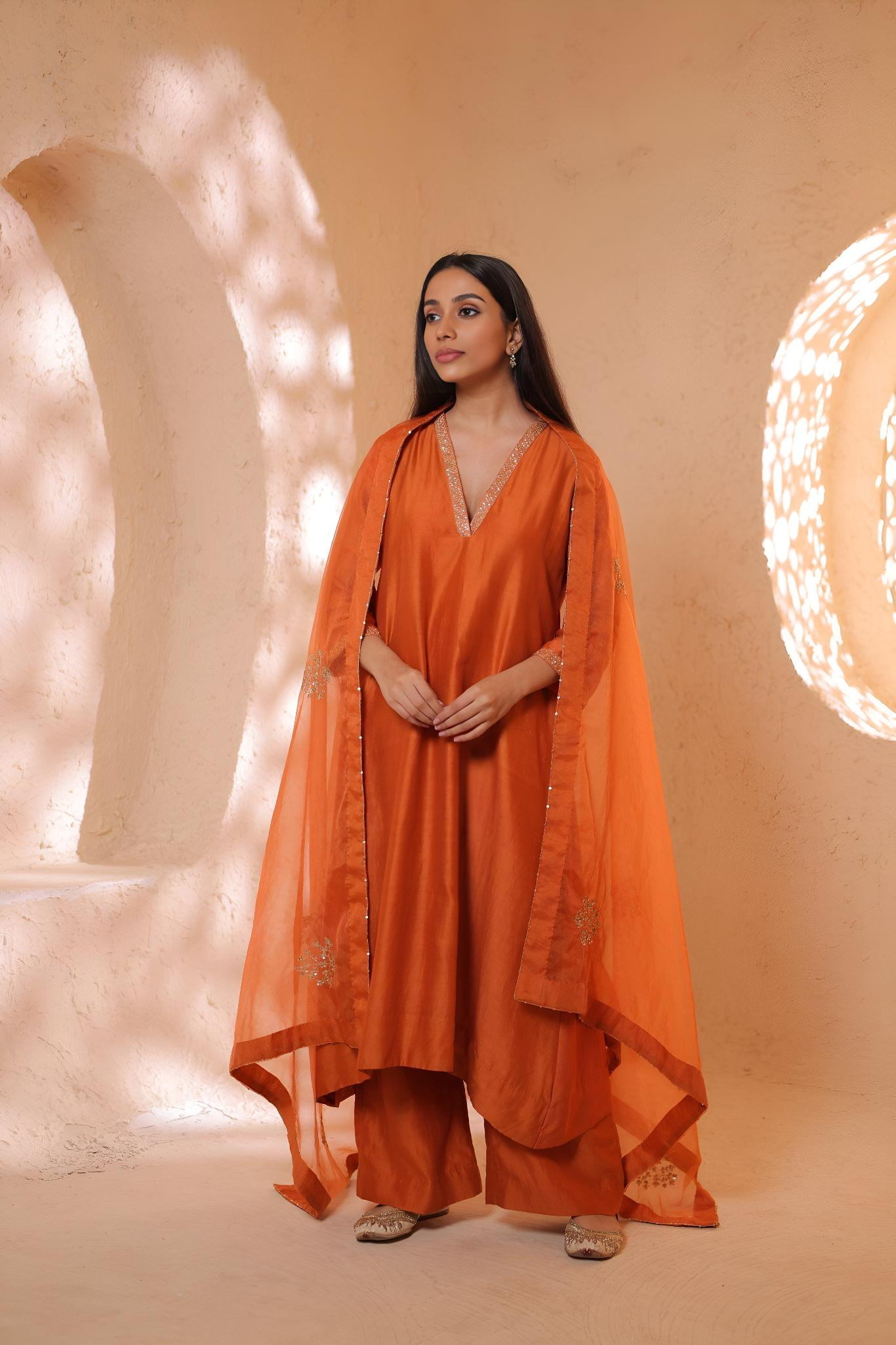 Shagna rust kurta set
