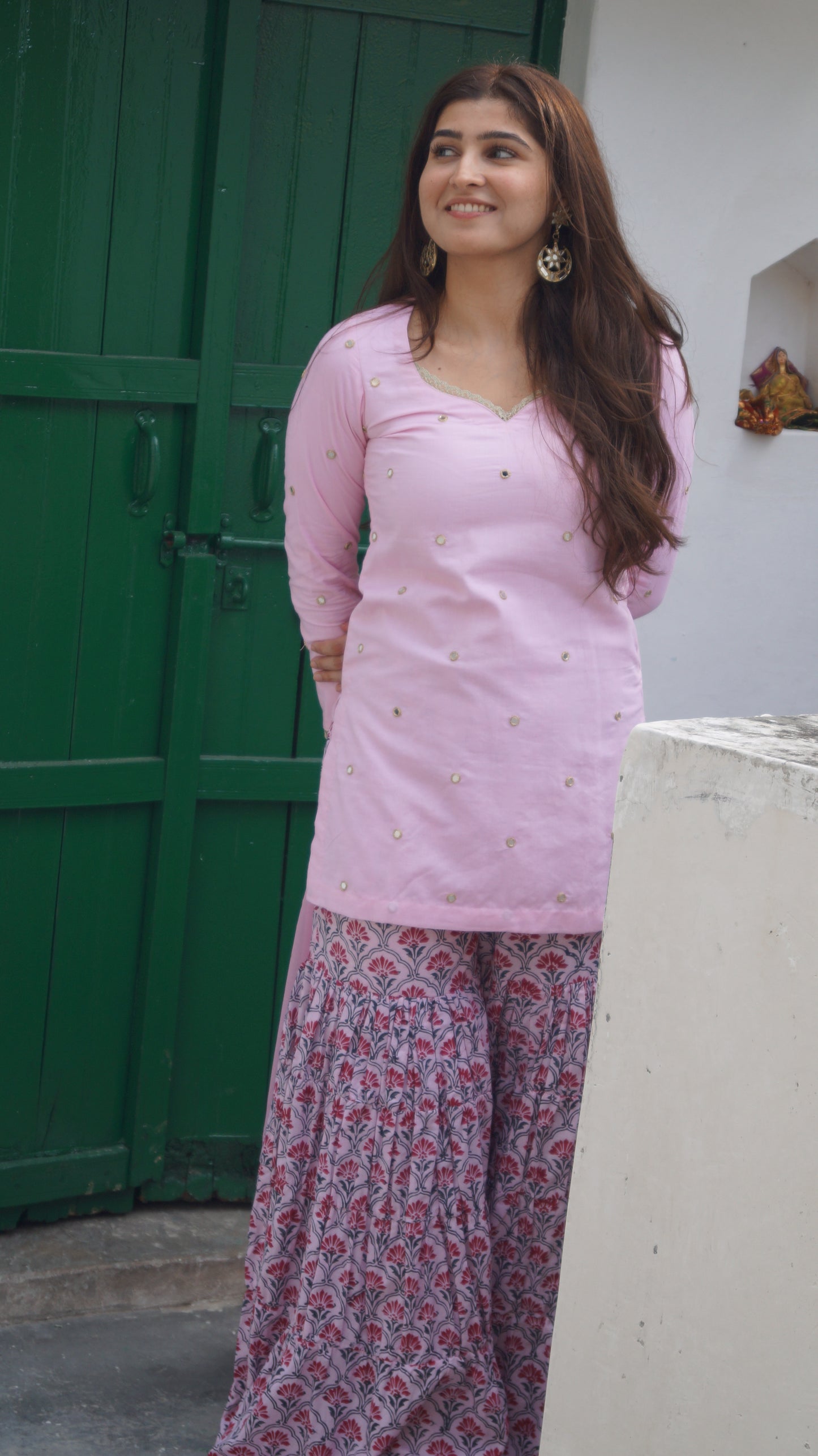 Pink Noor Sharara Set