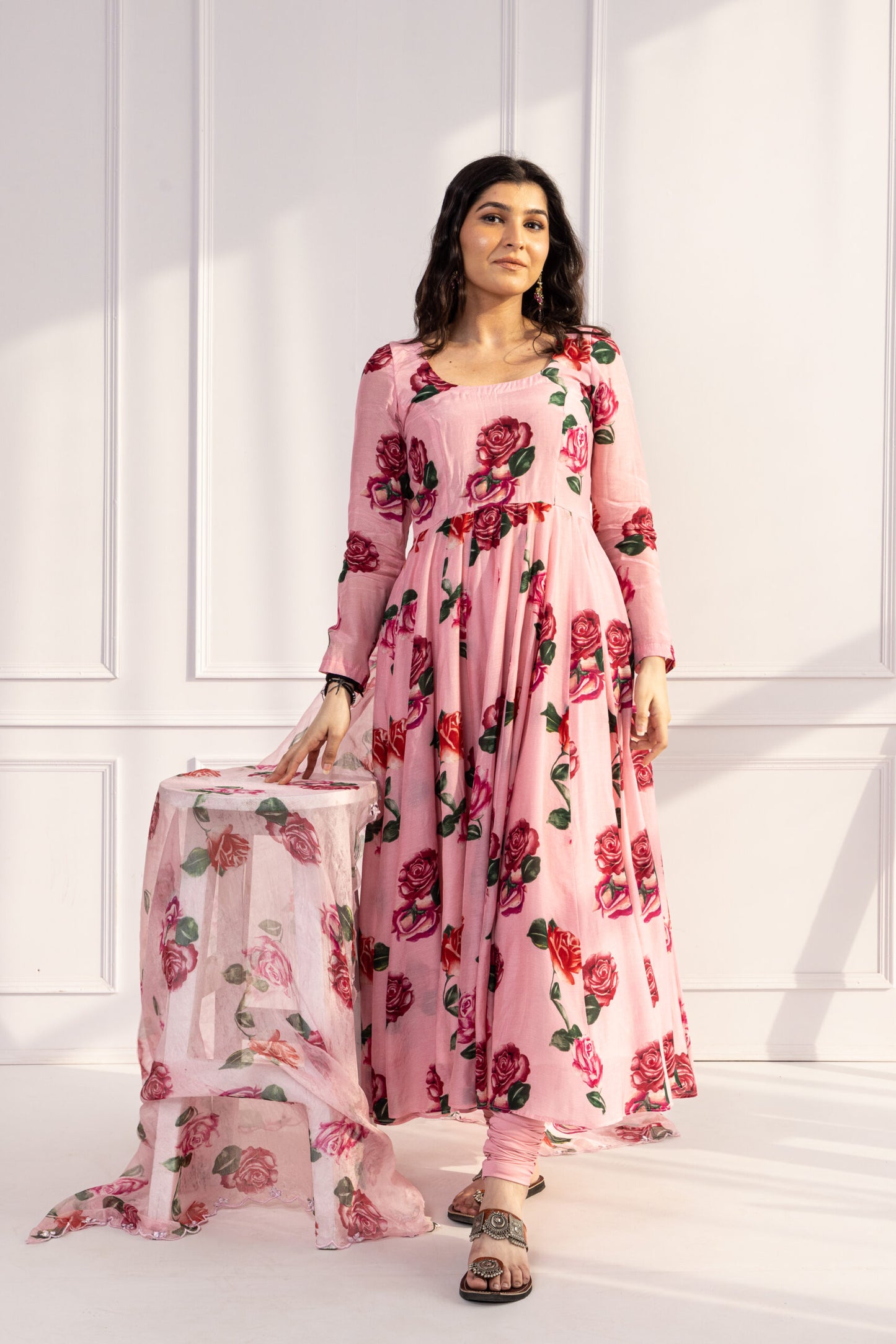 Gulaab Baby pink Anarkali Suit Set