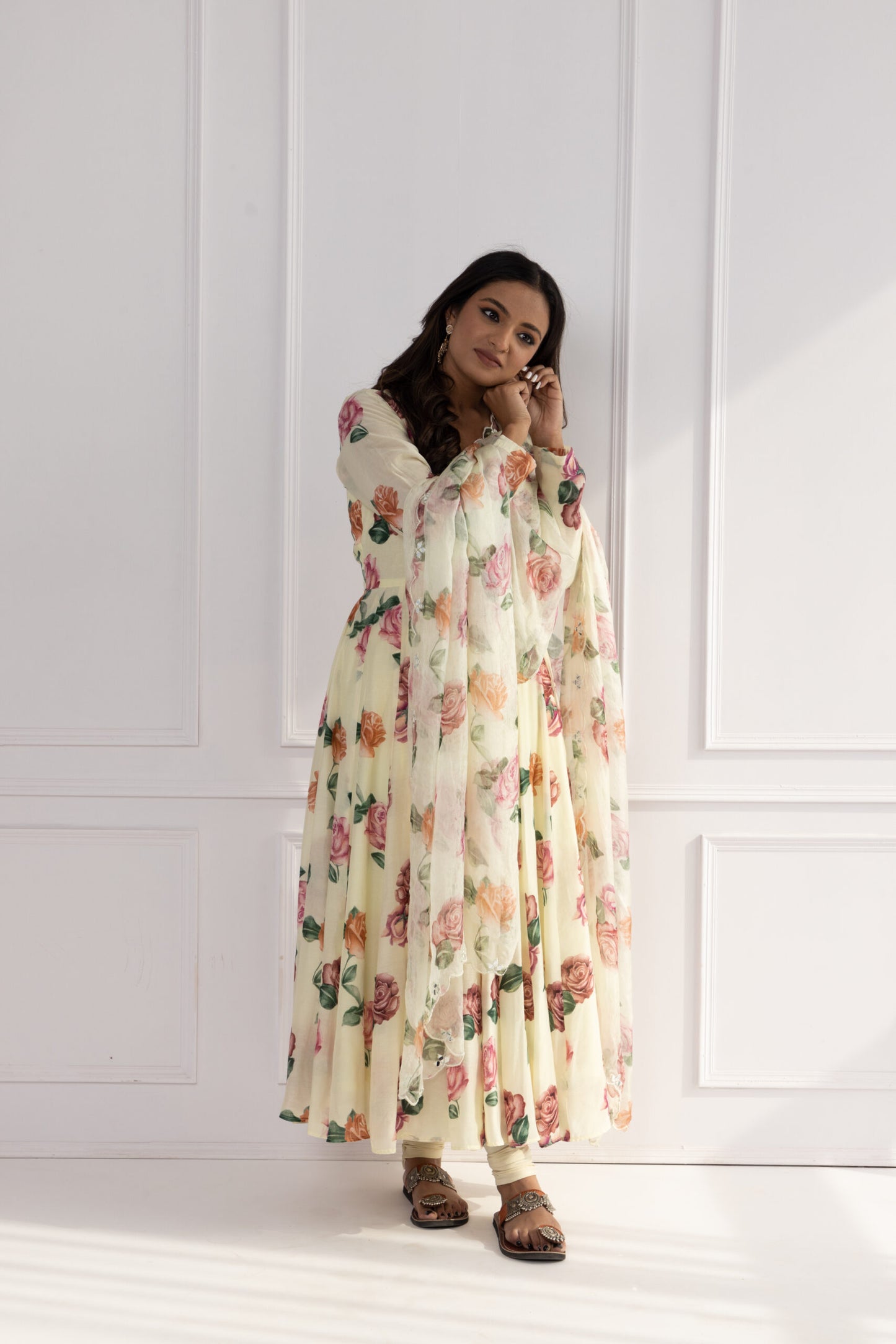 Gulaab butter Anarkali suit set