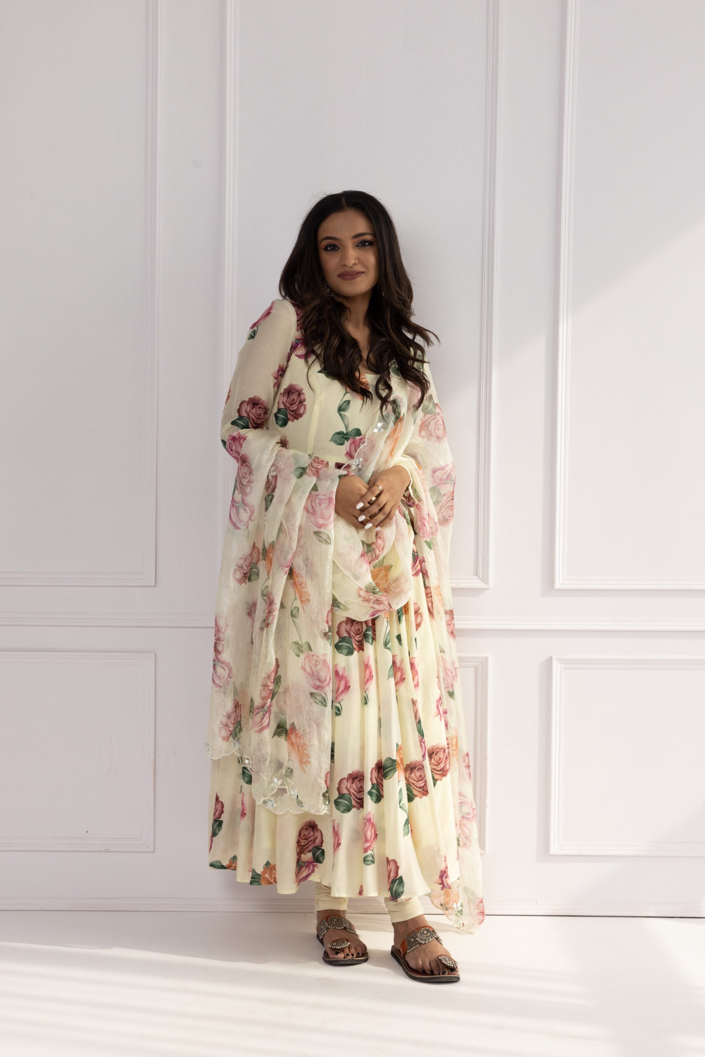 Gulaab butter Anarkali suit set