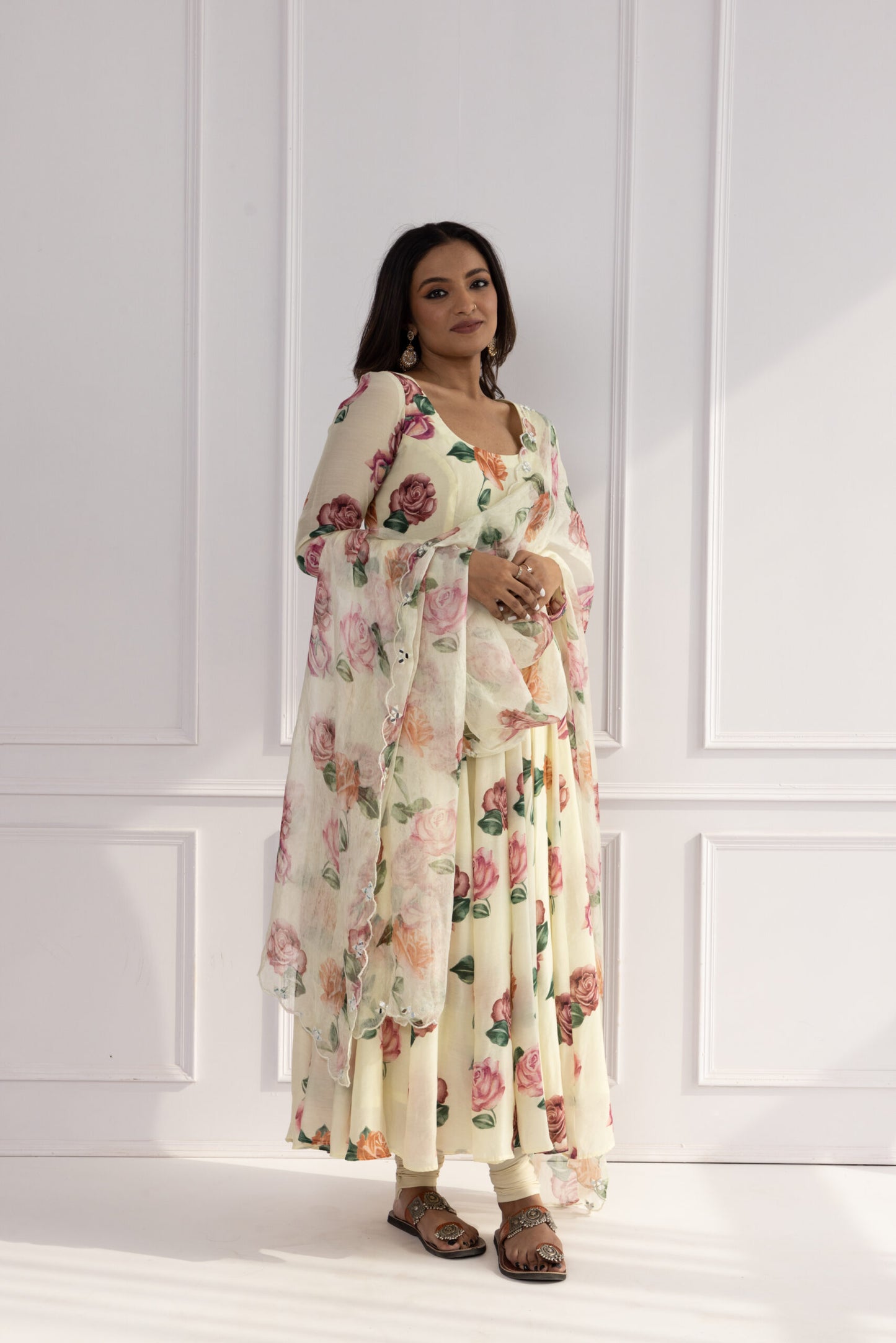 Gulaab butter Anarkali suit set