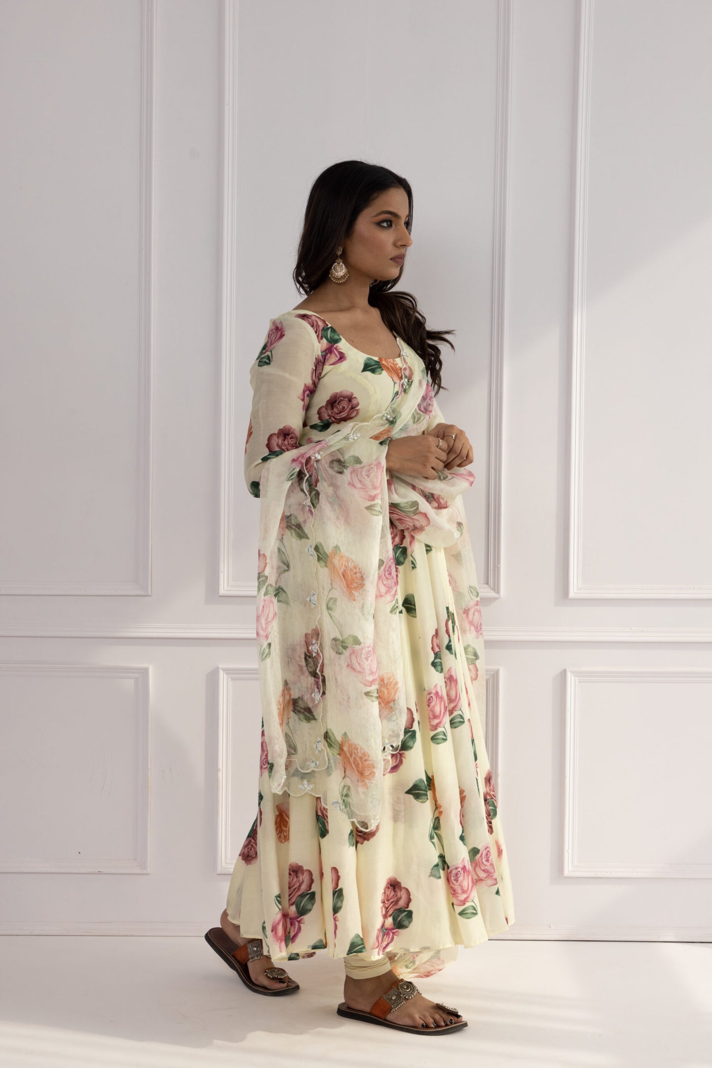 Gulaab butter Anarkali suit set