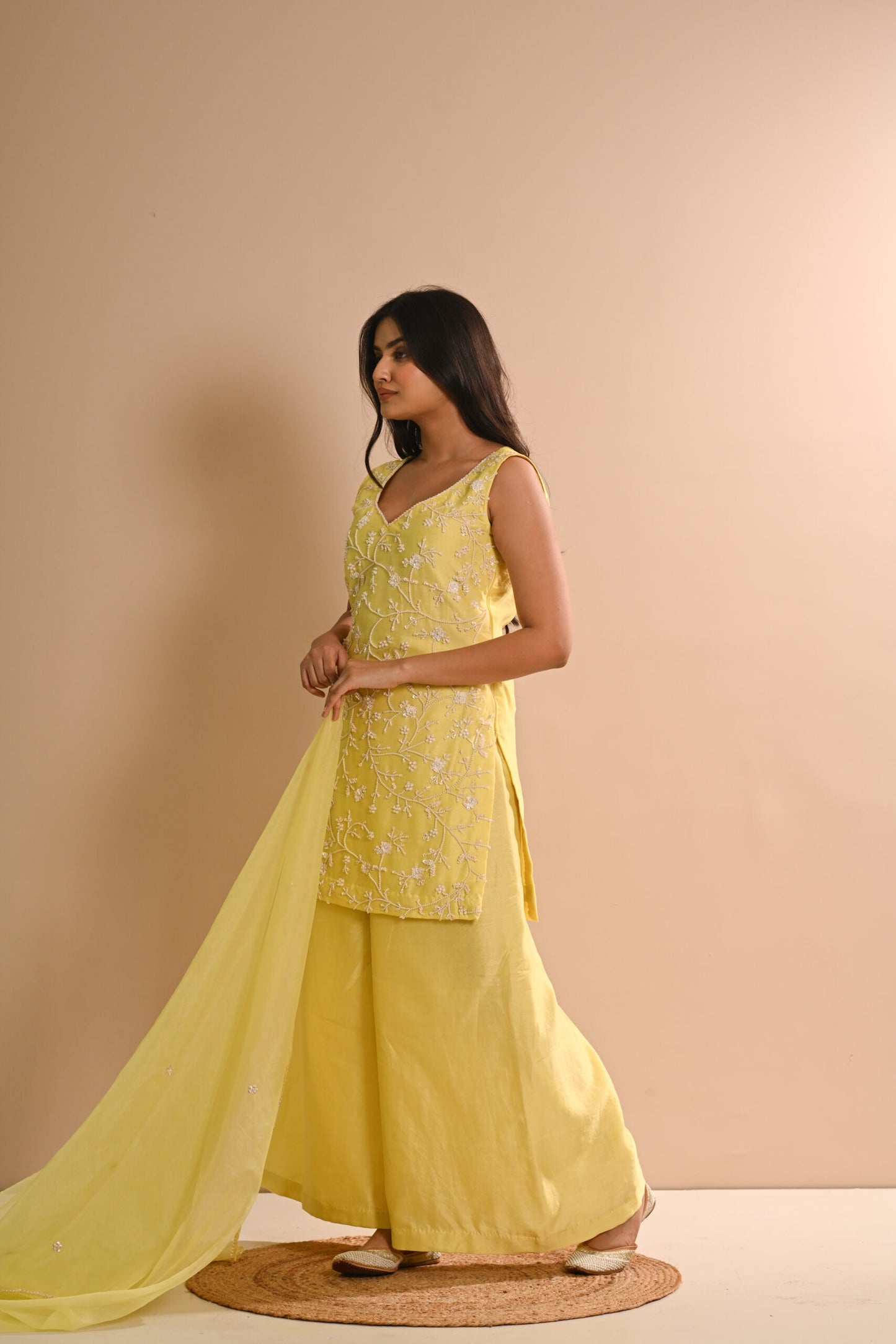 Khwab Yellow Sharara Set