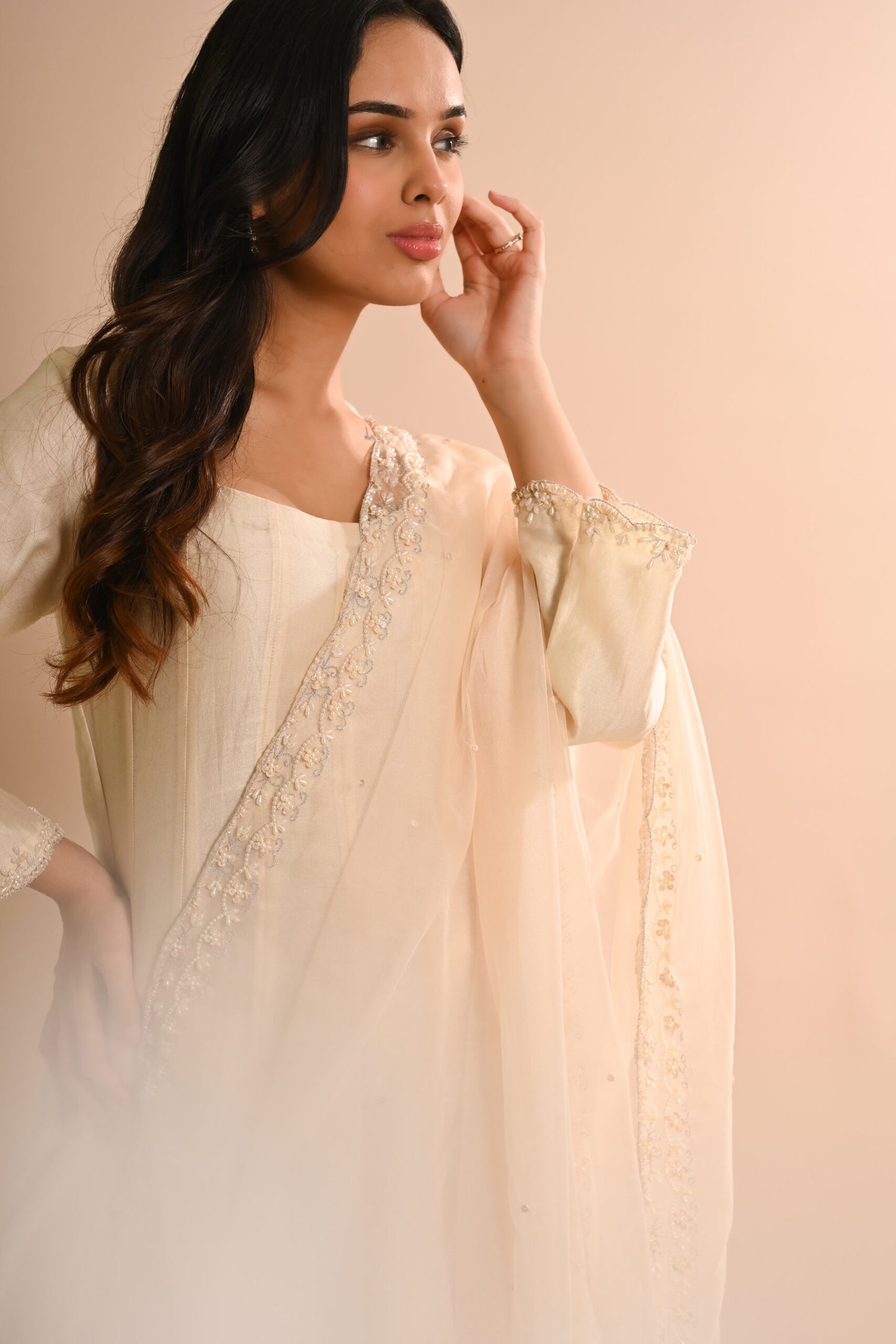 Khwab Ecru Anarkali