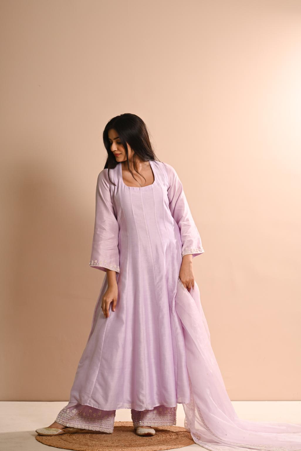 Khwab Lavender Anarakali Set
