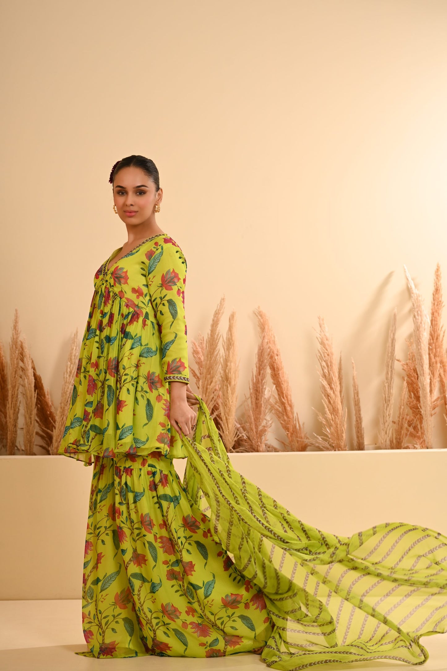 Rangrez Green Sharara Set