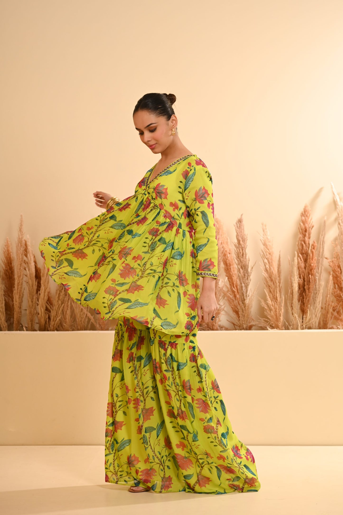 Rangrez Green Sharara Set
