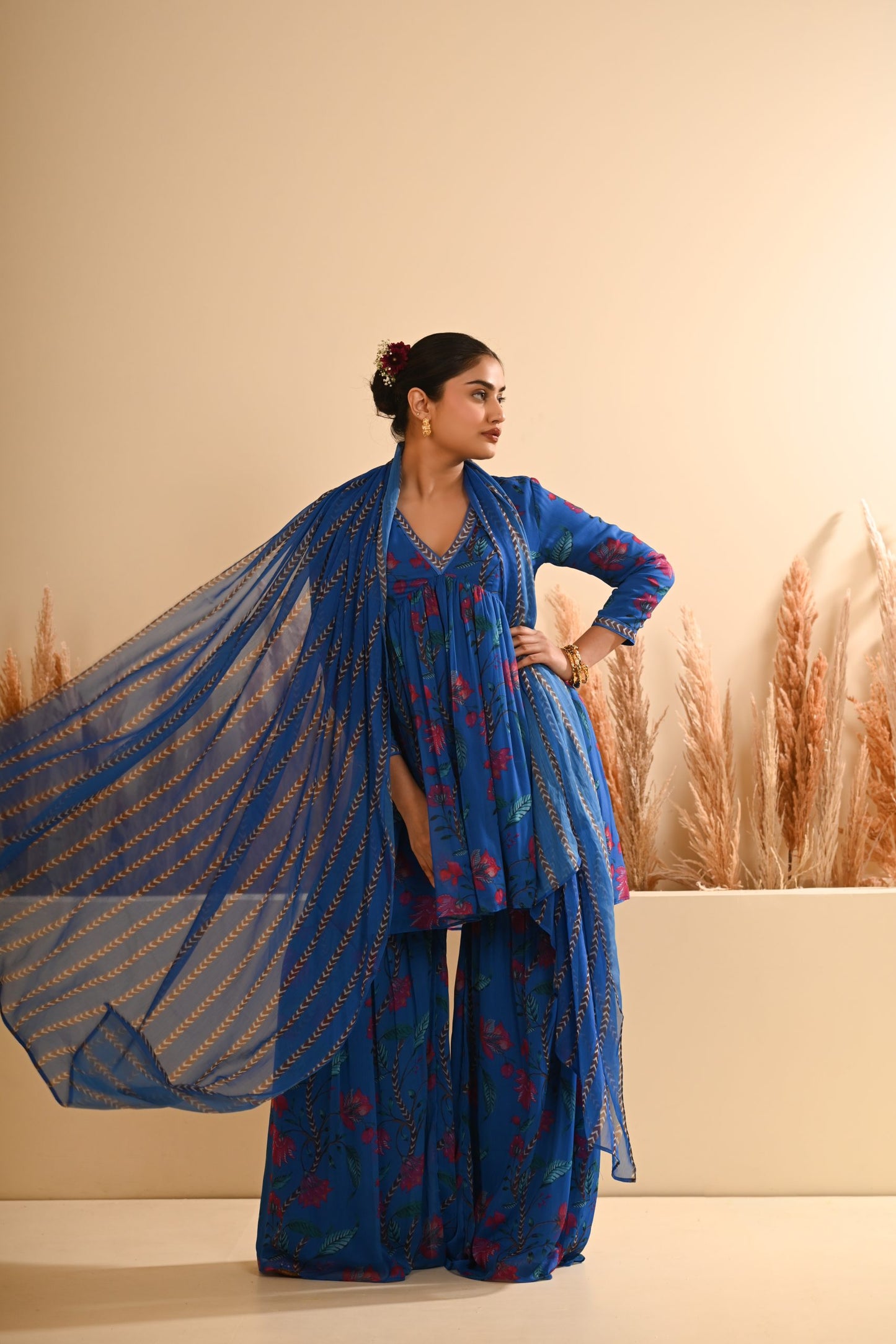 Rangrez Blue Sharara Set