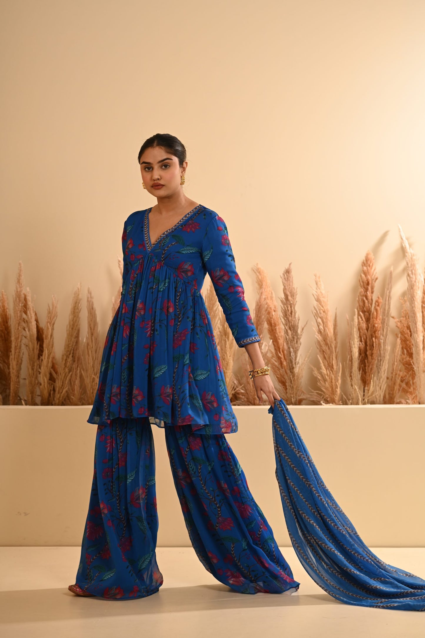 Rangrez Blue Sharara Set