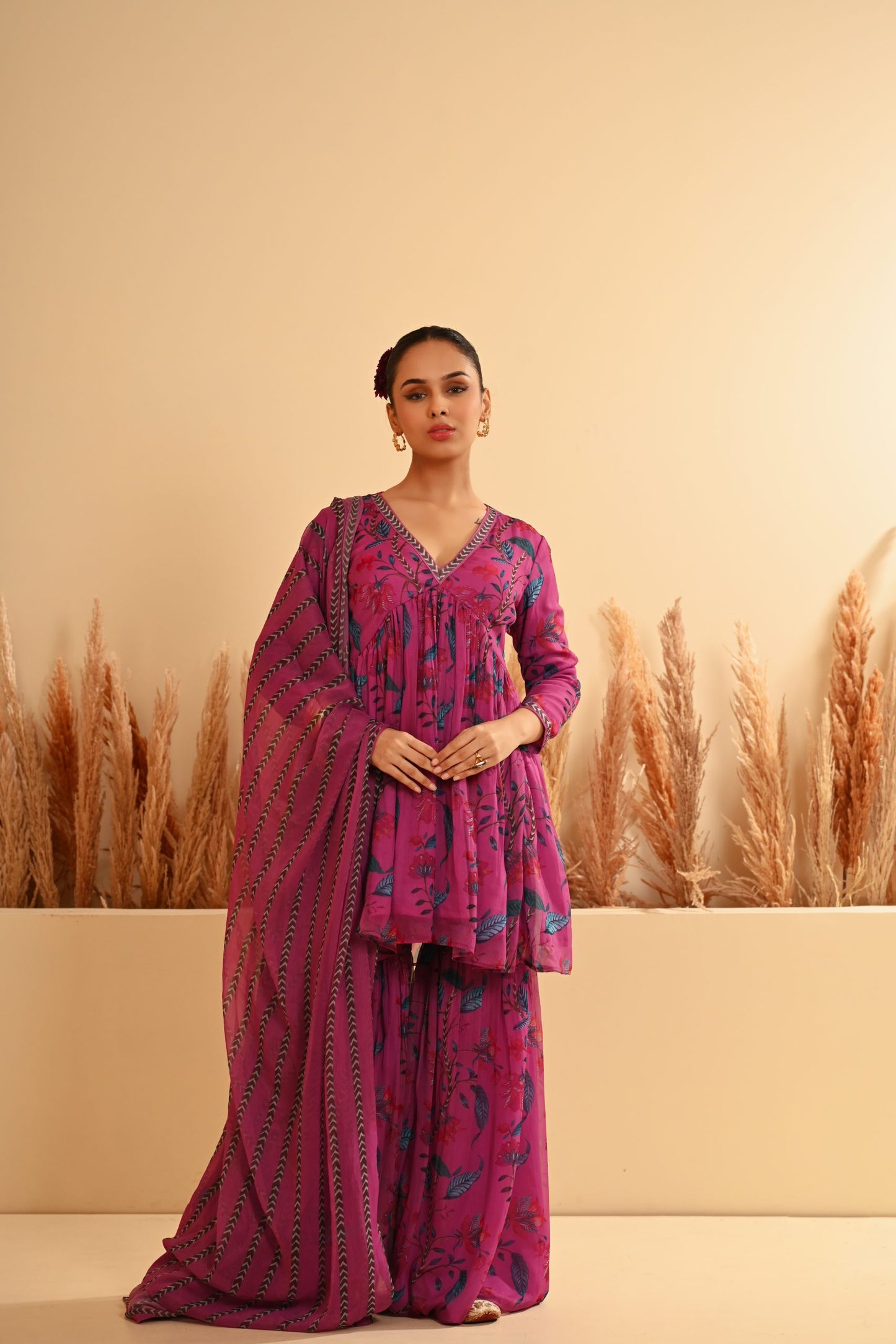 Rangrez Purple Sharara Set