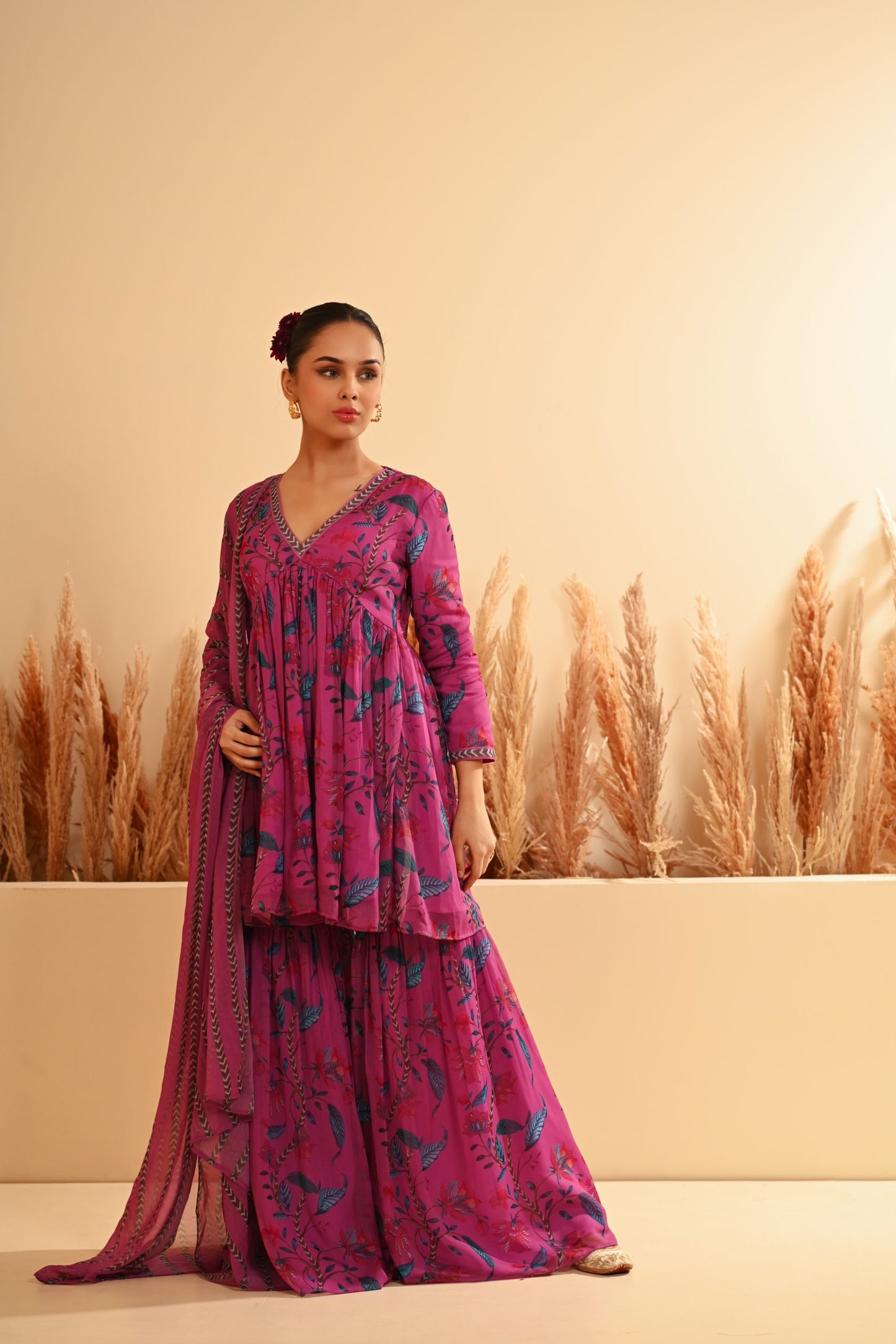 Rangrez Purple Sharara Set