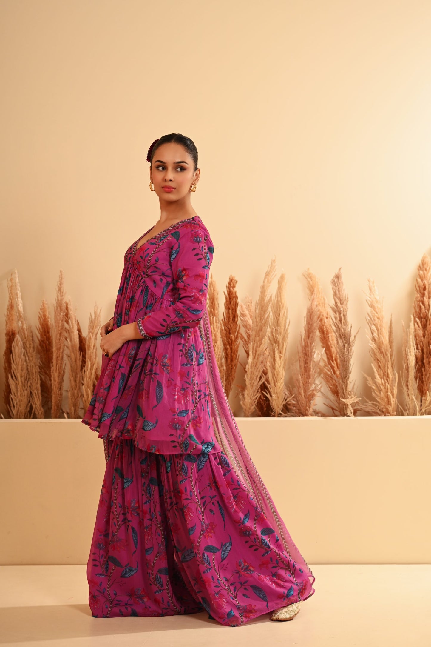 Rangrez Purple Sharara Set