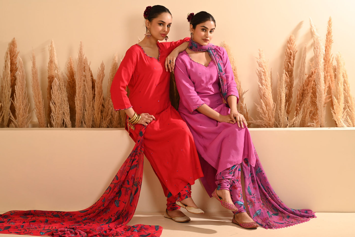 Rangrez Red Straight Chooridar Kurta Set