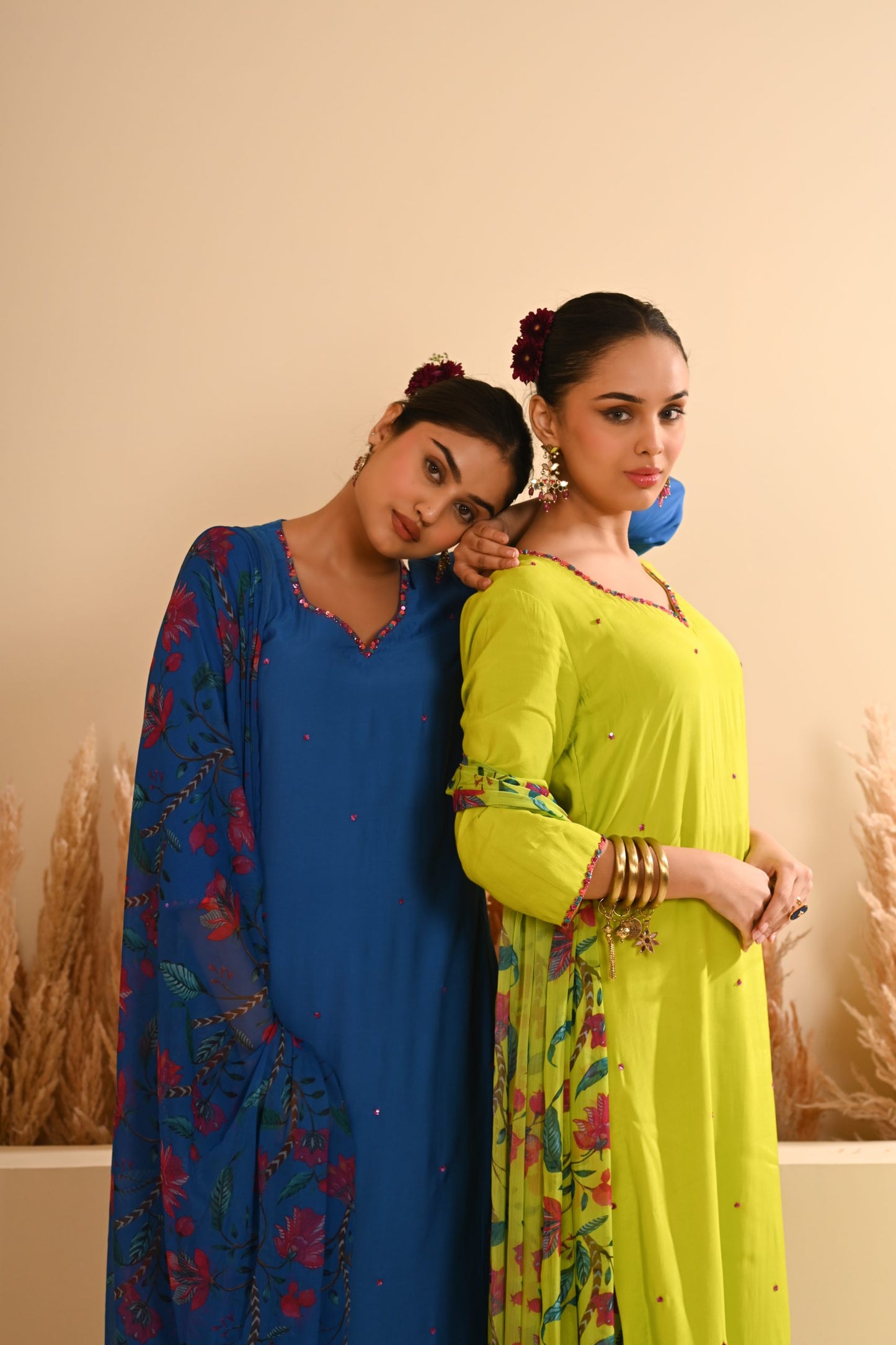 Rangrez Blue Straight Chooridaar Kurta Set