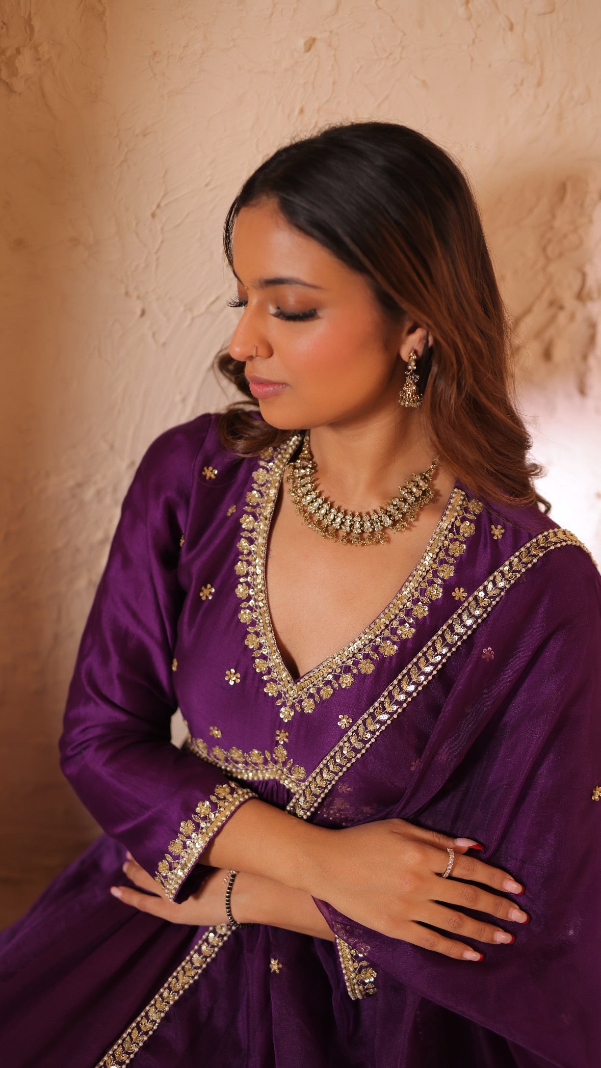 Shagna purple anarkali