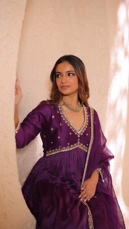 Shagna purple anarkali