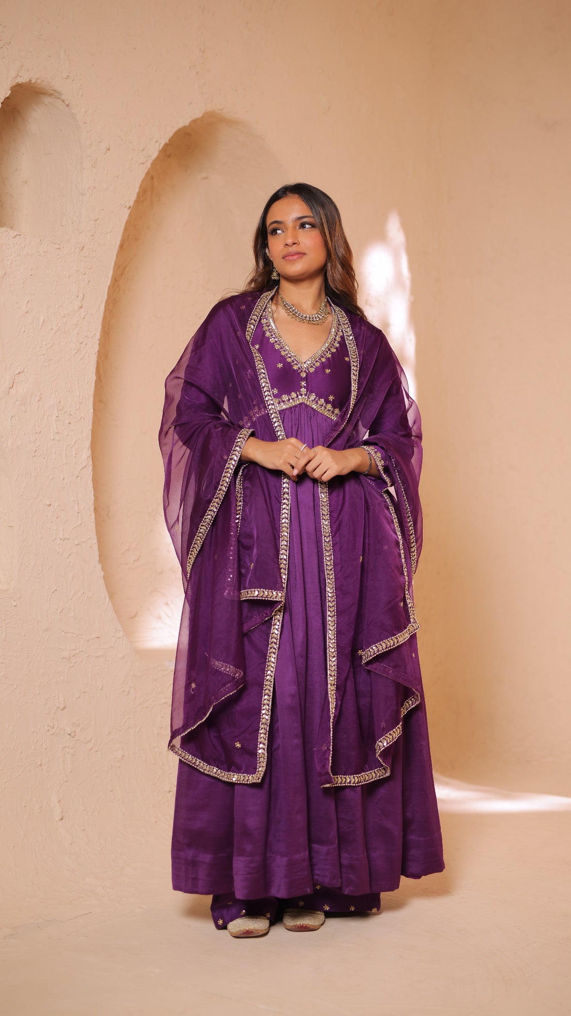 Shagna purple anarkali