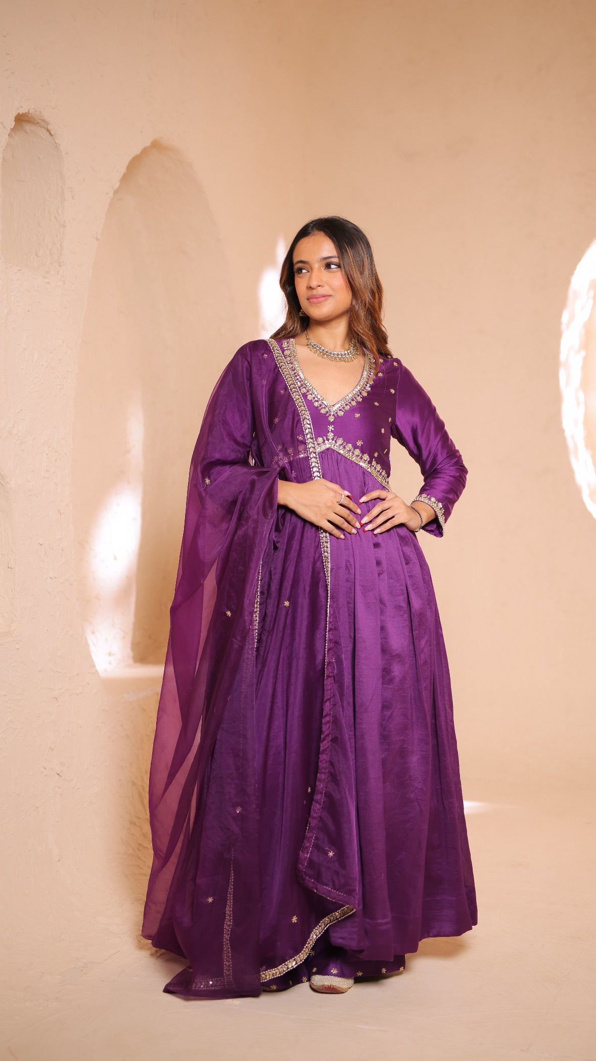 Shagna purple anarkali