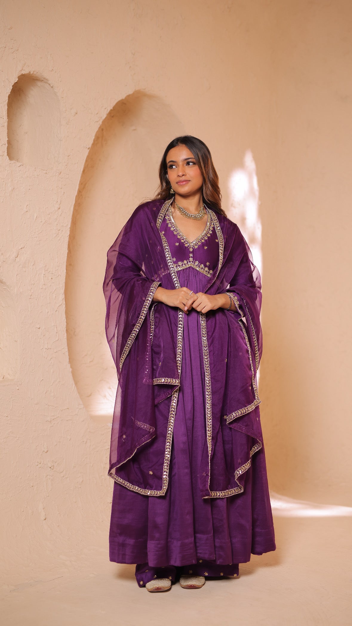 Shagna purple anarkali